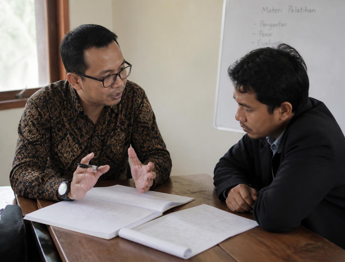 Sesi feedback langsung dari trainer setelah tampil.
