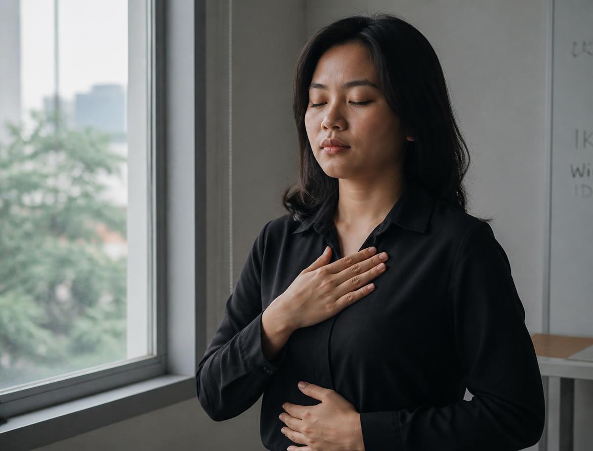 Latihan napas dan postur sebelum mulai berbicara.